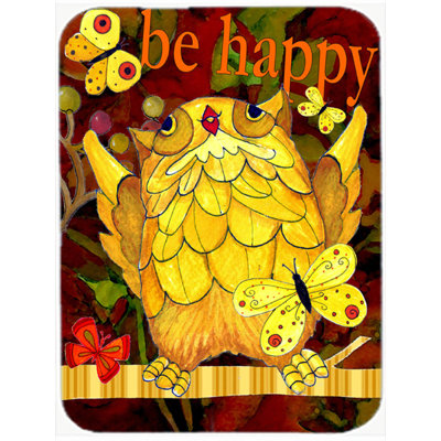 Caroline's Treasures Happy Happy Day Owl Glass Cutting Board