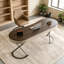 Bureau moderne en similicuir brun noisette