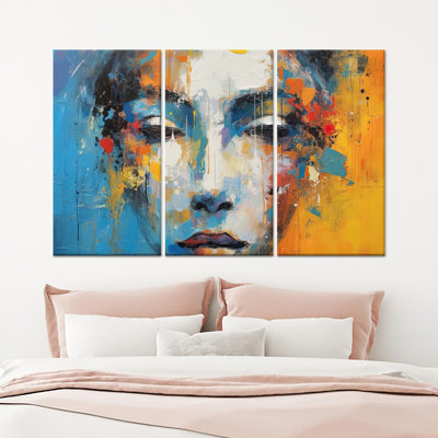 Impression sur toile moderne et moderne: Portrait de femme élégante, toile tendue 3P