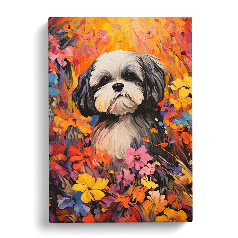 Shih Tzu Colour Field No.2 - Rectangle - Wrapped Canvas, 60cm H x 40cm W x 3cm D