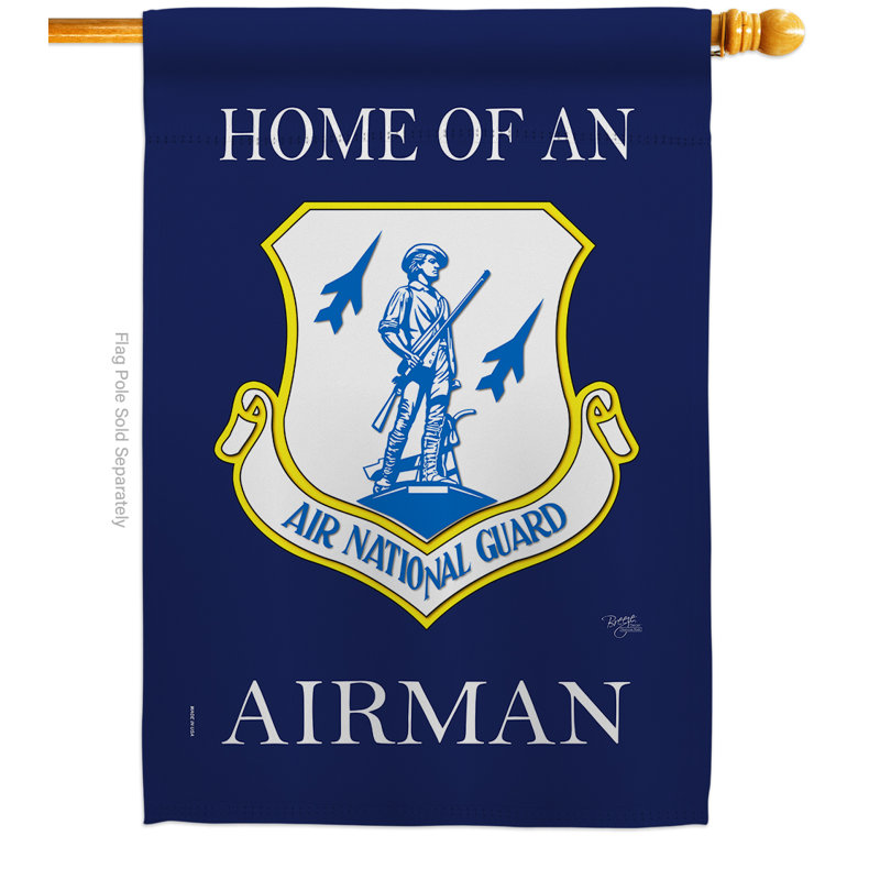 Le foyer de l’air national Guard Airman 2 faces polyester 40 x 28 po Drapeau pour la maison