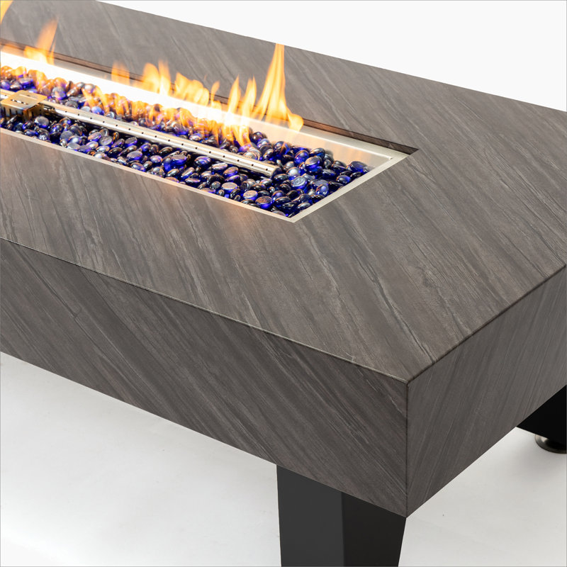 Foyer de table 54 po (pierre), Noir, H 15 po x l 53,54 po x P 23,62 po