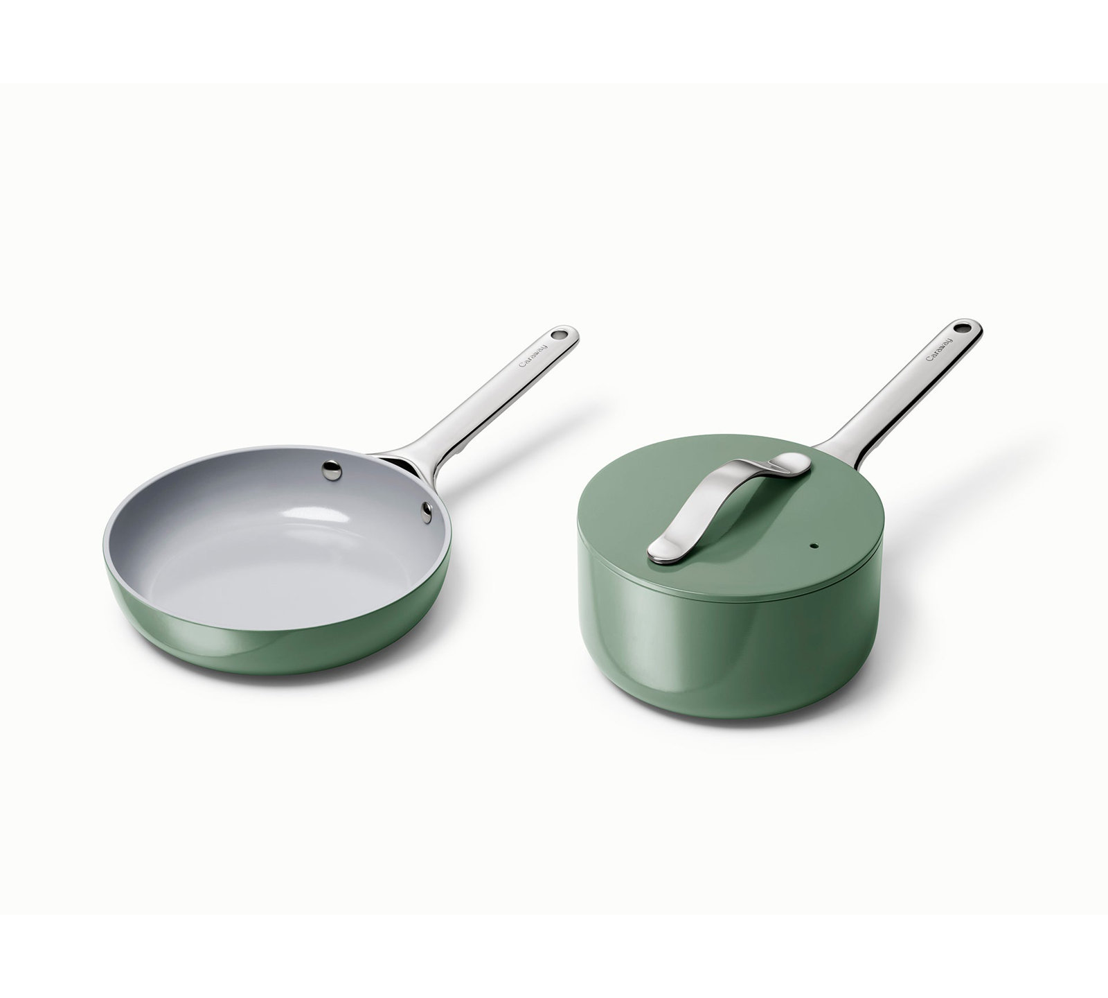 Caraway Ceramic Non-Stick Mini Duo Cookware Set, Sage