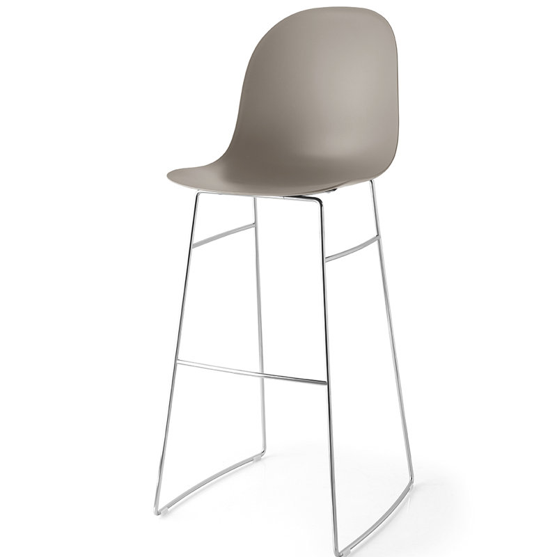 Academy Counter Stool with Chromed Frame, Matt Taupe, Counter Stool (25.59" Seat Height)