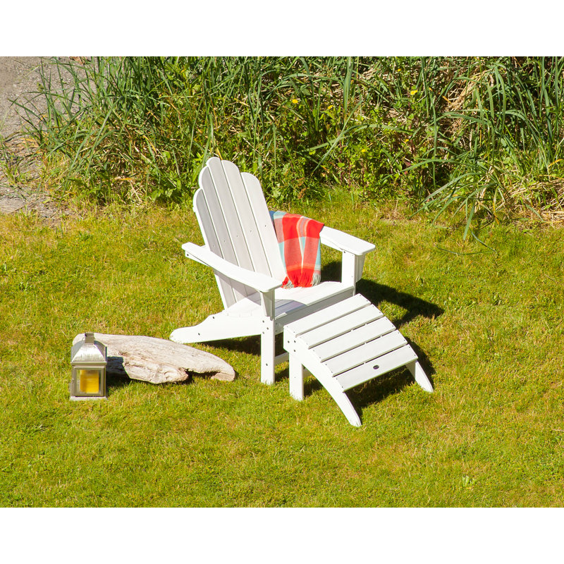 POLYWOOD Long Island Adirondack 2-Piece Set, White