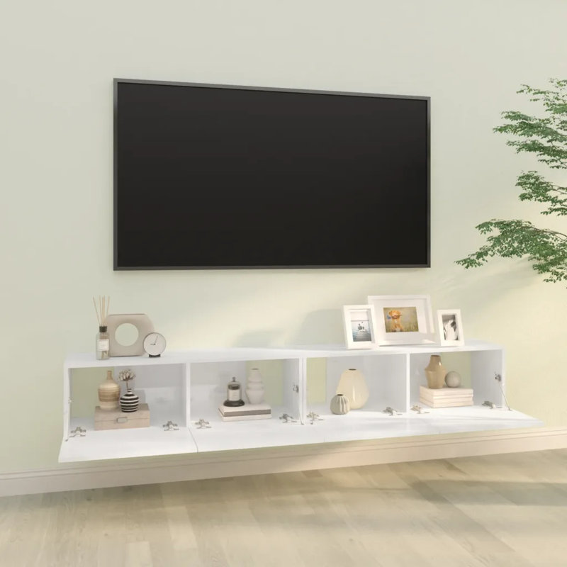 Iven Unfinished TV Stand for TVs up to 70", Smoked Oak, 30cm H x 80cm W x 30cm D