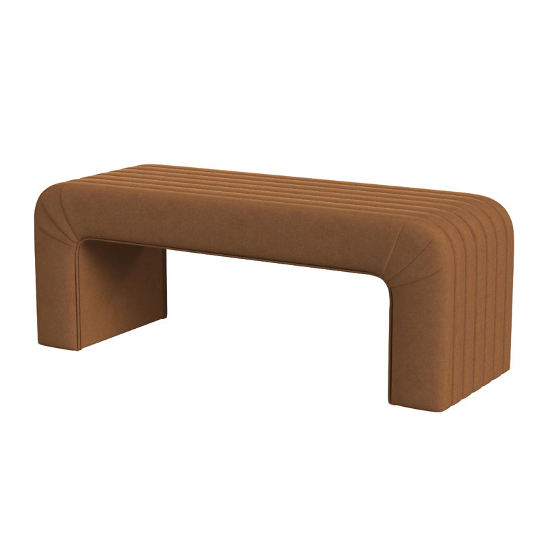 Banc Gus, arche incurvée, velours capitonné Manche 48 po, Orange