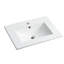 Évier de 24 po en céramique - blanc brillant, profondeur interne de 4,72 po, épaisseur de comptoir de 0,81 po, lavabo de 24 po facile à nettoyer et à installer, utilisation longue durée, 25,01 lb, blanc