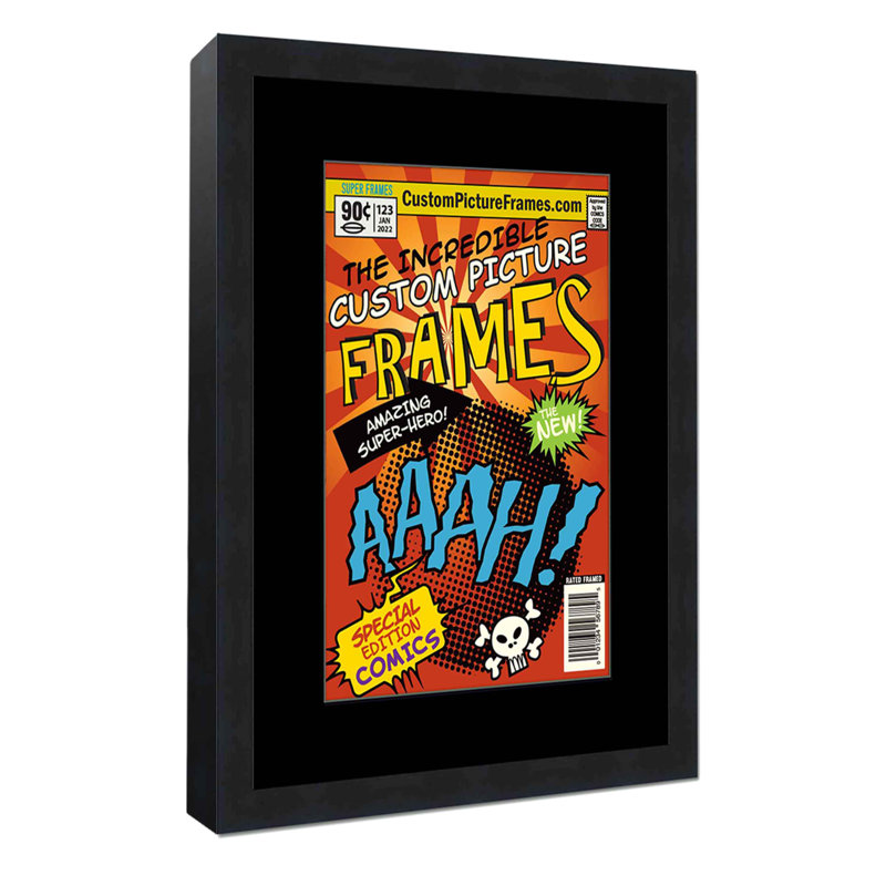 Wood Picture Frame with Mat, Black/Black, 7.125" x 10.5"