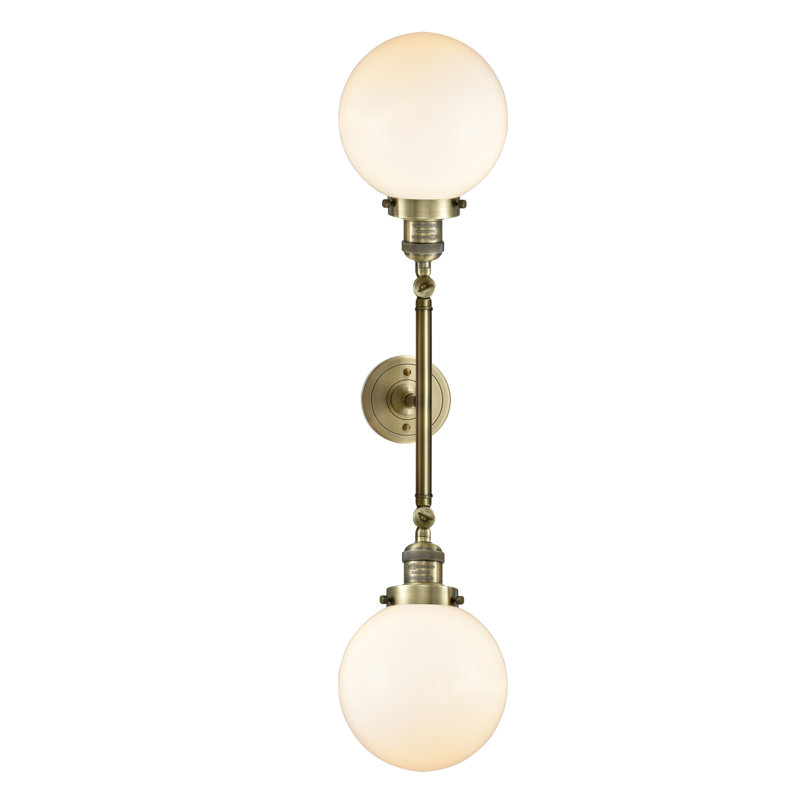 Éclairage de salle de bain à intensité variable 2 lumières Clementina, Ampoule incandescente rétro de 60 watts