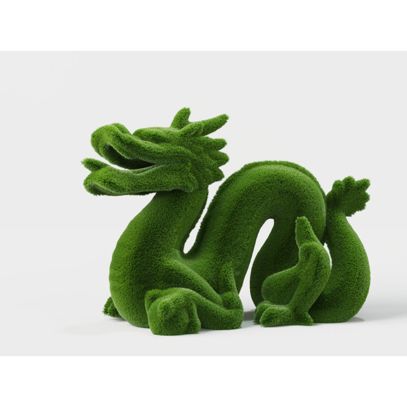 Dragon vert topiaire extérieur chiffres verts