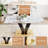 71'' Dining Table Set,Gold Dining Room Table Set With V-Shaped Black Glossy Pillars-369995445-369995435