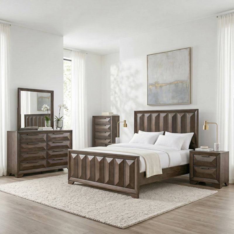 Ensemble de chambre Fikir, Ensemble de six pièces : lit, deux tables de che, Grand