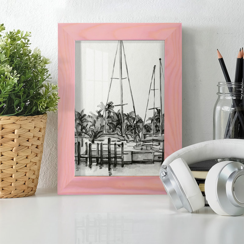 Neutral Tropics I - impression d'un seul cadre photo, H 8 po x l 6 po x P 1 po, Rose