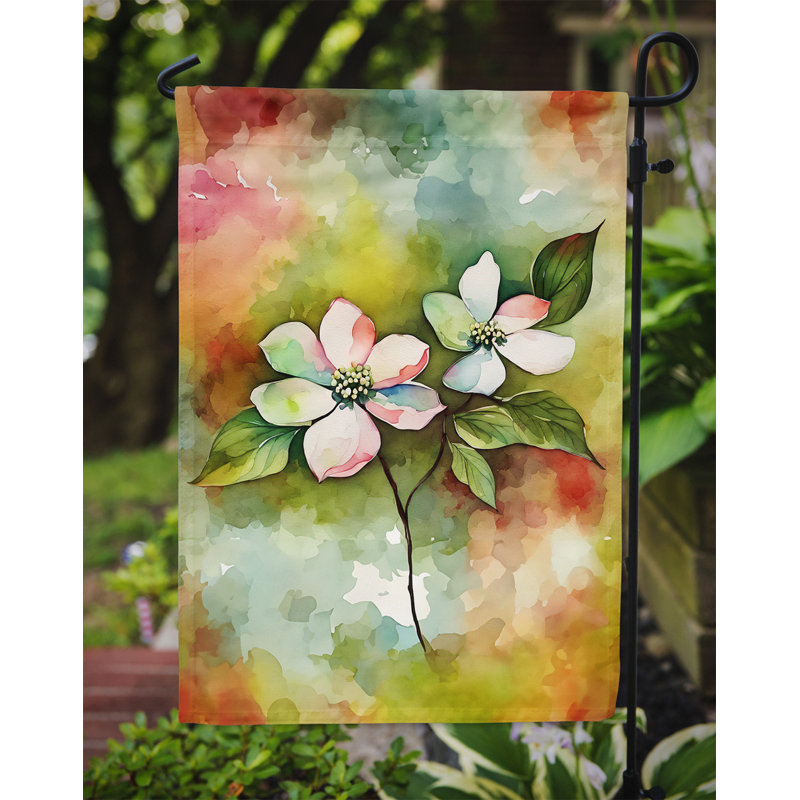 Virginia American Dogwood Watercolor Polyester Garden Flag