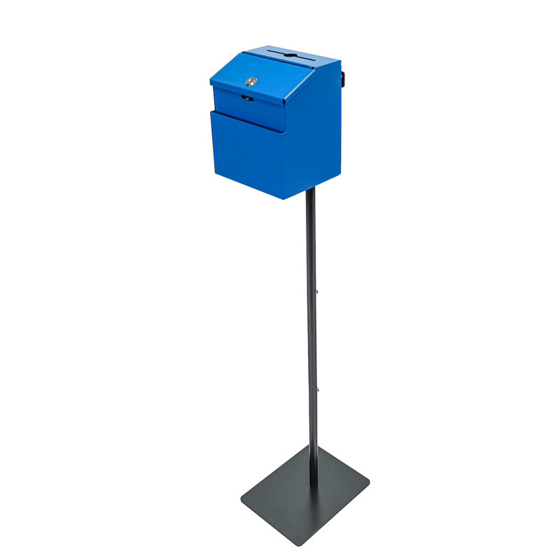 Boîte de donation en métal, Bleu