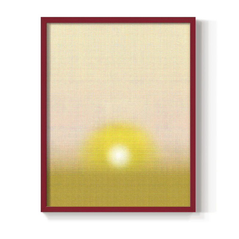 «Airbrush Dawn I», reproduction encadrée - bois massif, H 11 po x l 9 po, Rouge