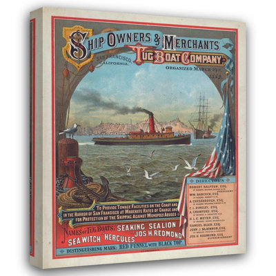 Ship Owners and Merchant Tug Boat Company by  Emmanuel Wyttenbach  Gallery Wrap Canvas Wall Art
