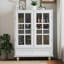 Buffet minimaliste avec portes doubles en verre et tiroir, buffet de rangement moderne en bois pour une décoration polyvalente et une organisation efficace
