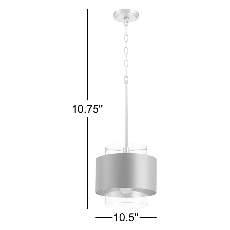 Luminaire suspendu cylindrique à 1 lumière Syren, Laiton vieilli