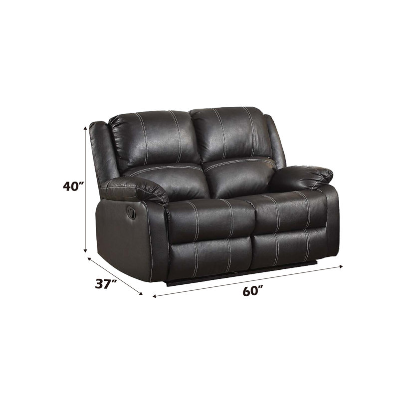 Causeuse inclinable en cuir synthétique Zuriel, Noir
