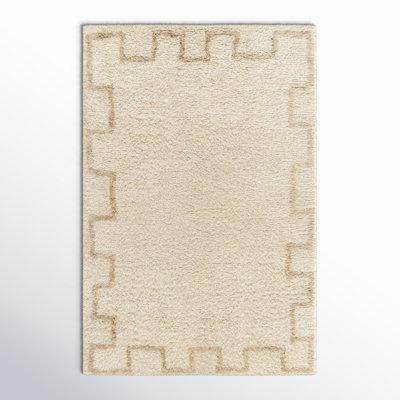 Anemone Hand-Tufted Ivory Moroccan Shag Rug