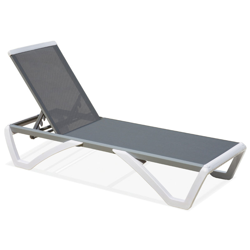 Colerain Outdoor Metal Chaise Lounge with Adjustable Positions, Gray