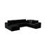 Canapé modulaire 131,9 x 104,3 po sans assemblage - canapé 4 pièces en velours côtelé moelleux avec méridienne réversible, noir, pour le salon / la chambre à coucher / appartement-917726480