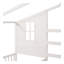 Lit simple en bois, structure en L, 2 lits simples avec clôture et structure à lattes, blanc-1426913952