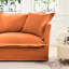 Canapé 2 places orange avec housse amovible en chenille, plusieurs coussins moelleux, siège profond, dossier haut, assemblage rapide, assemblage rapide, diverses configurations pour relax convertible, matériel,