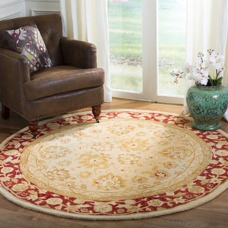 Tapis oriental en laine touffeté à la main Tingley, Rond 6 pi