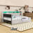 Upholstered Daybed with Trundle, Charging Station and LED-682425799-682425794