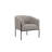 Amanda 29" W Polyester Barrel Chair - Boucle Arm Chair – Modern Accent Lounge Chair in Upholstered White Bouclé with Black Metal Legs - White Arm Chair-1725309990