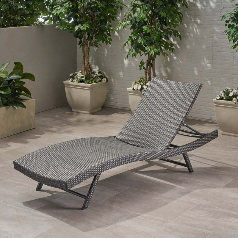 Double chaise longue de patio, Gris