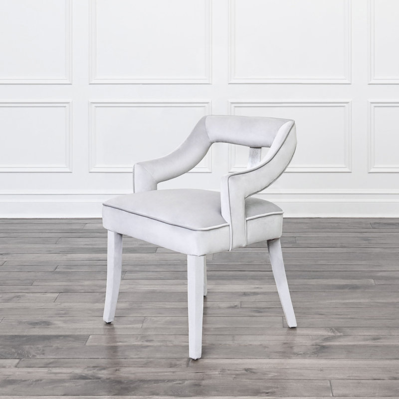 Chaise avec accoudoirs Josune, Blanc