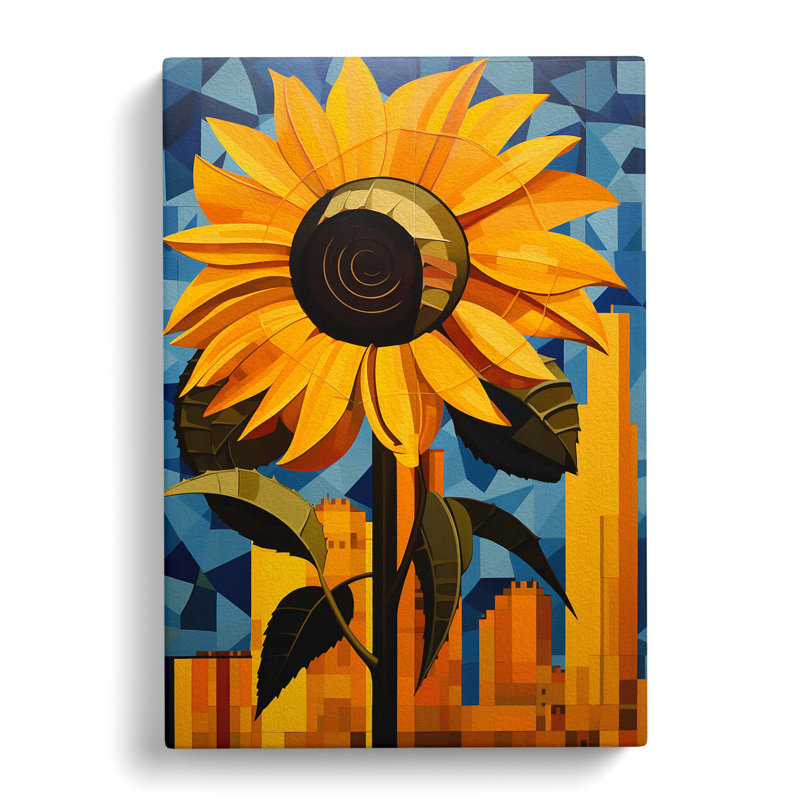 Sunflower Constructivism No.3 - No Frame Print, 60cm H x 40cm W x 3cm D
