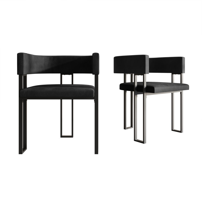Black Metal Dining Chair, Black