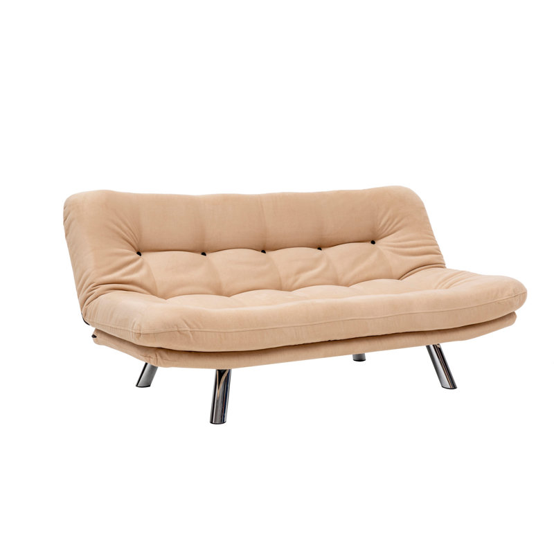 Crestside 68.9" Wide Tight Back Convertible Sofa, Cream Microfiber