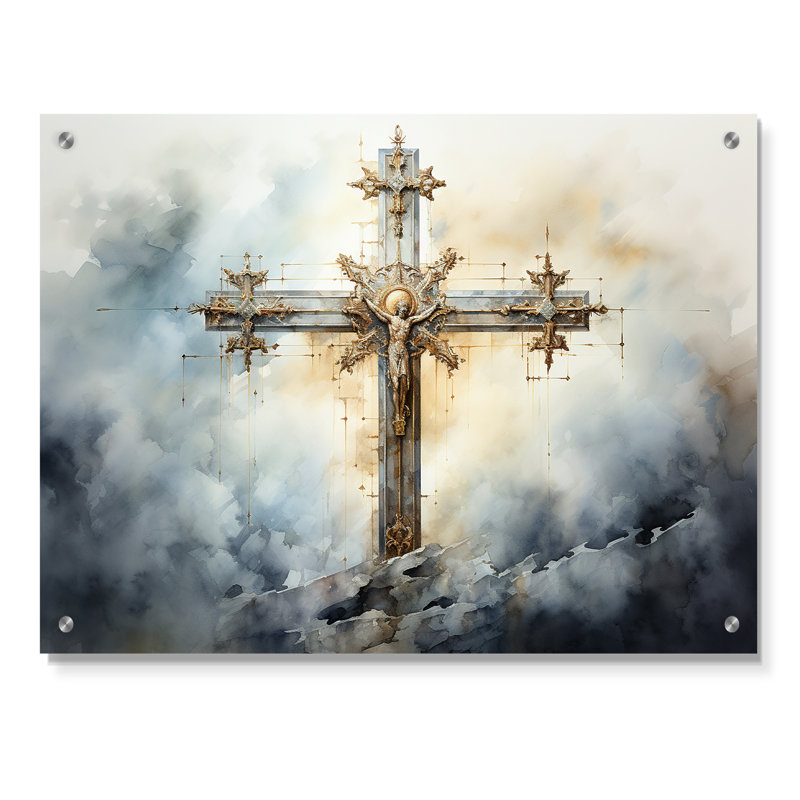 Symbols Cross A Powerful - Symbols Acrylique, art mural, H 12 po x l 20 po