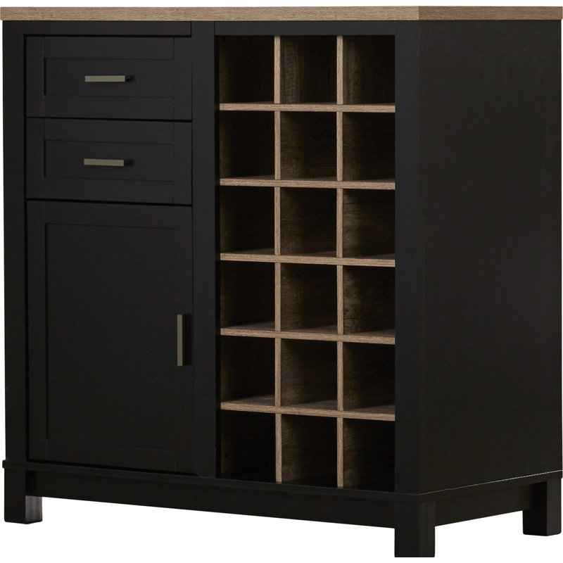 Aaron 91cm Bar Cabinet, Black