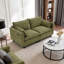 Canapé moderne en chenille vert moderne - canapé compact à 2 places avec deux ports de chargement USB et poches latérales, parfait pour les petits espaces-129023808