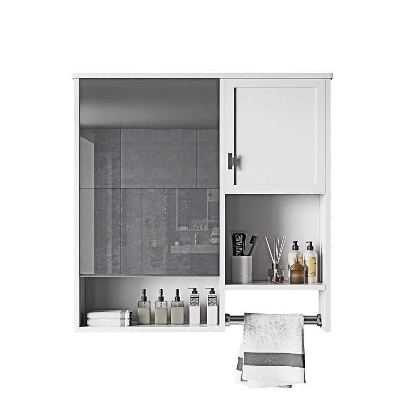Armoire à pharmacie murale avec miroir, Blanc