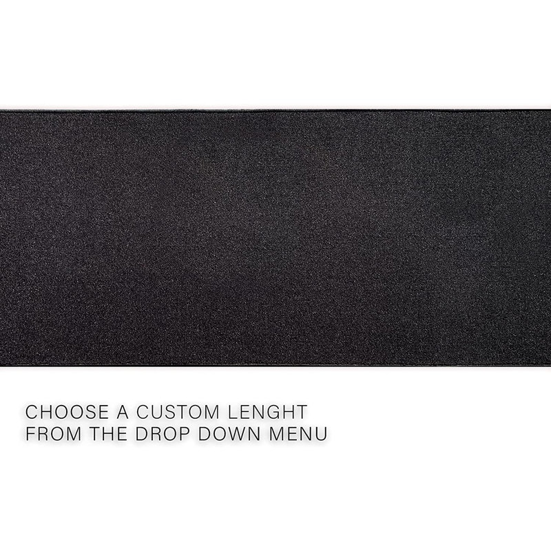 Tapis de couloir noir tissé à la machine, Tapis de couloir 2 pi 7 po x 50 pi