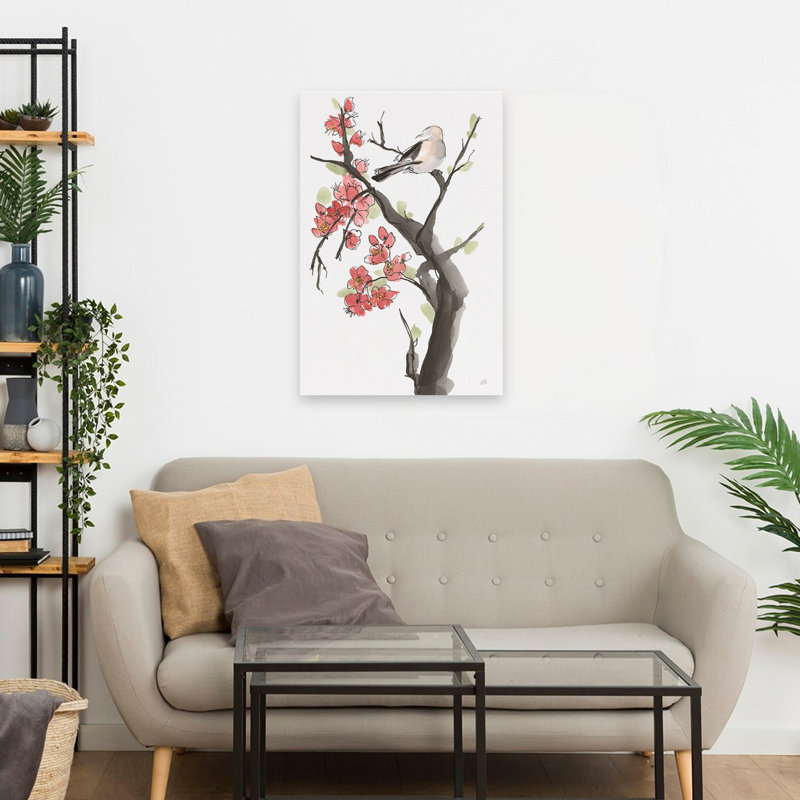 Branche de prune rouge II, H 24 po x l 16 po