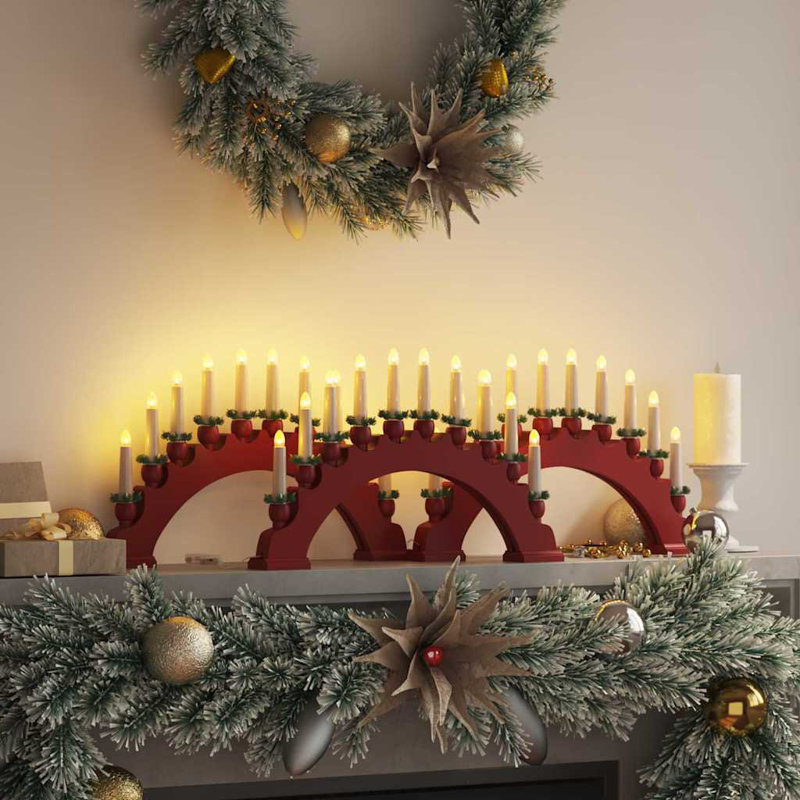 Christmas Candle Arch with 10 LED Candles, Red