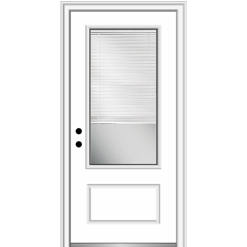 Porte d'entrée avant en fibre de verre apprêtée, Droite / vers l'intérieur, H 81,75 po x l 36 po x P 6,56 po