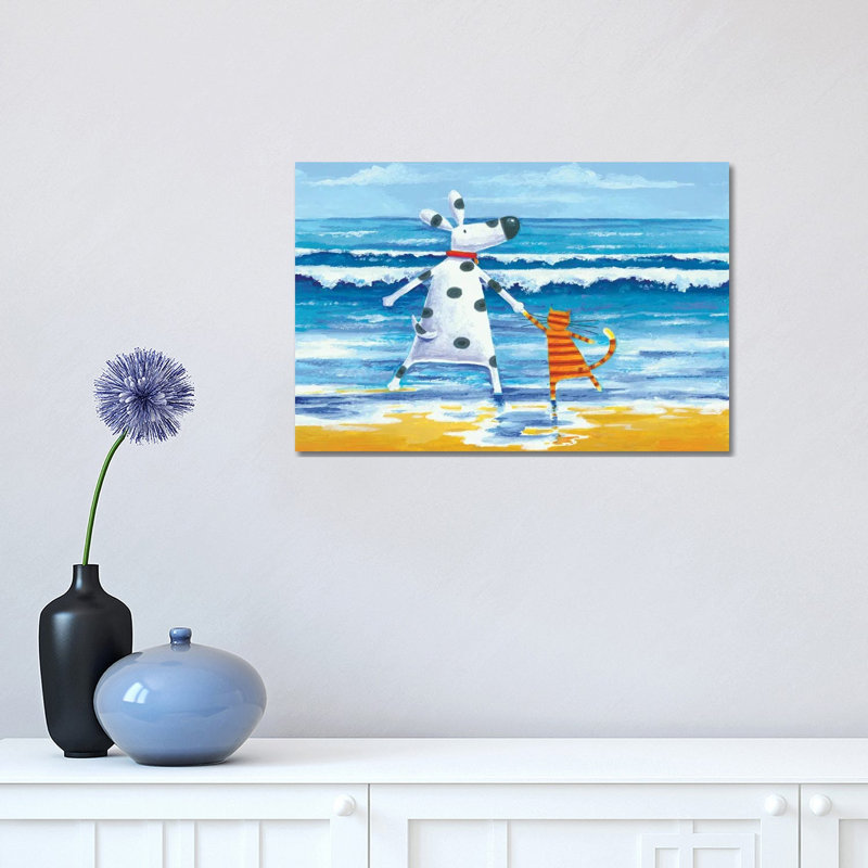 Duke & Sweetpea Love Paddling by Peter Adderley - Wrapped Canvas Gallery-Wrapped Canvas Giclée, 30.48 cm H x 45.72 cm W