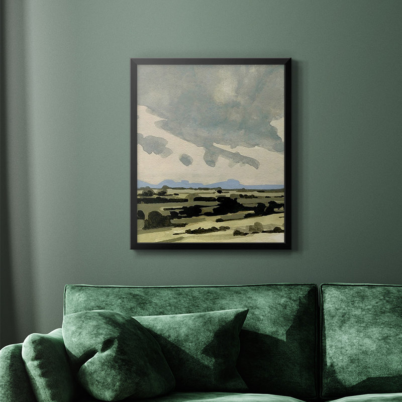 Toile encadrée de qualité supérieure rose Hazy Sky II - prête à être accrochée, Noir, H 24 po x l 20 po