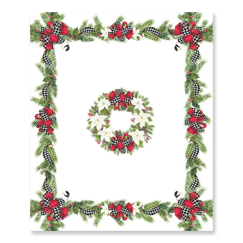 Christmas Trimmings Tablecloth, 120" x 70"