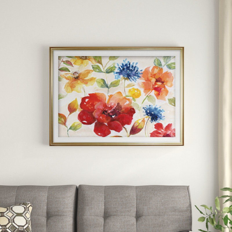 « summer salsa », reproduction de peinture à l’huile, H 28 po x l 38 po x P 1,5 po, Cadre argenté